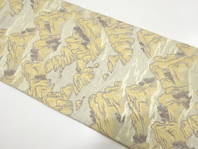 JAPANESE KIMONO / ANTIQUE FUKURO OBI / WOVEN TREE PATTERN A ROCKY MOUN